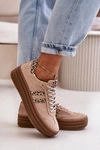 Zazoo N1068S4 Damskie Zamszowe Sneakersy Na Platformie Panterka Różowe