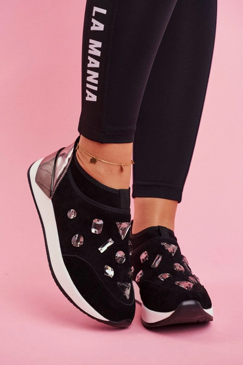 Sportowe Damskie Buty Z Kryształami Czarne Todo