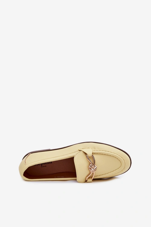 Loafersy Damskie Z Ozdobnym Detalem Żółte Rosynne