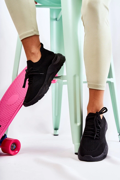 Damskie Buty Sportowe Wsuwane Czarne Livia