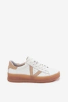 Sneakersy Damskie Z Naturalnej Skóry Na Platformie Vinceza 79597 Białe