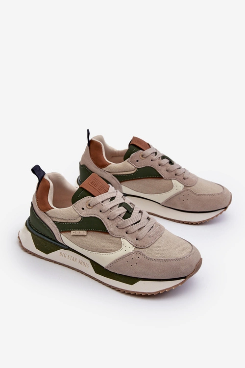 Sneakersy Męskie Memory Foam System Big Star NN174349 Beżowe