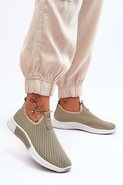 Klasyczne Wsuwane Buty Sportowe Zielone Frankie
