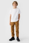 Chłopięce Spodnie Joggery Casual Gładkie 4F 4FJWMM00TTROM0812-82S Brązowe