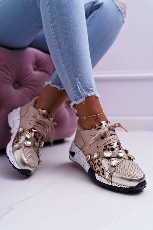 Sportowe Damskie Buty Lu Boo Beżowe Frency