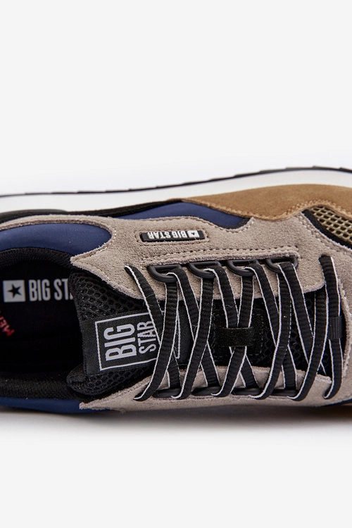 Sneakersy Męskie Big Star NN174320 Memory Foam System Beżowo-Niebieskie