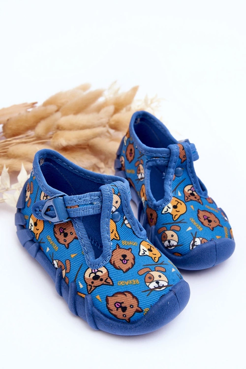 Buty Papcie Befado Zwierzątka 110P478 Niebieskie