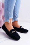 Mokasyny Damskie Zamszowe Comfort Czarne Anzio
