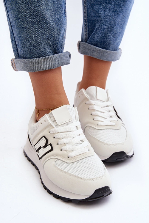 Buty Sportowe Sneakersy Damskie Białe Alettesa