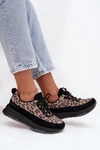 Zamszowe Ocieplane Sneakersy Damskie Na Platformie Vinceza 66836 Panterka Czarne