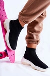 Damskie Wysokie Buty Sportowe Materiałowe Czarne Nolly