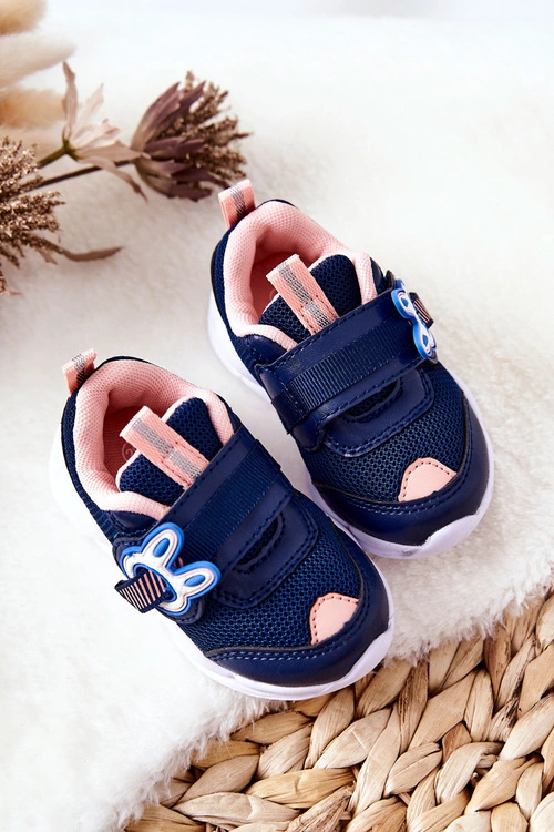 Dziecięce Sportowe Buty Na Rzep Befado 516P090 Granatowo-Różowe