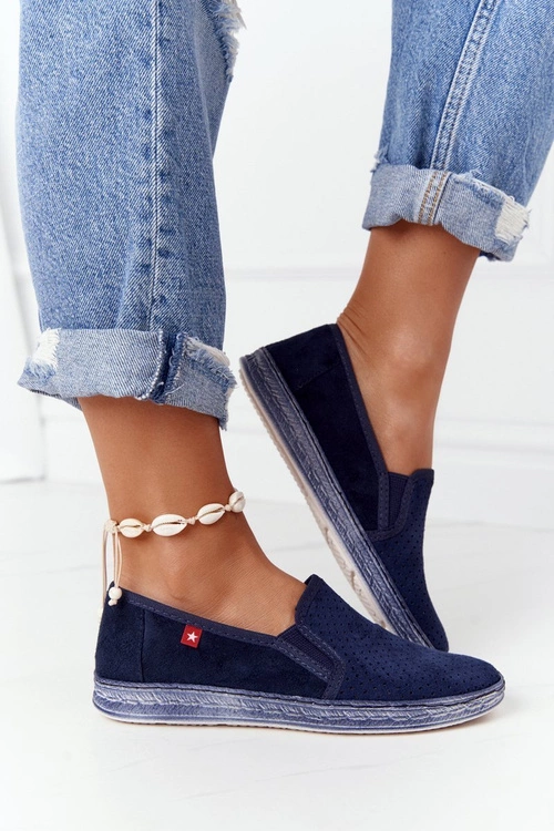 Ażurowe Espadryle Big Star HH276004 Granatowe