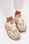 Sneakersy Buty Sportowe Damskie Beżowe Kalelia