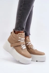 Zazoo 3450 Skórzane Sneakersy Damskie Beżowe