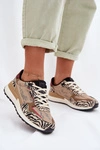Buty Sportowe Sneakersy Damskie Wzorzyste Big Star TT274333 Beżowe