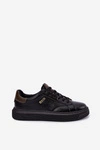 Skórzane Sneakersy Na Platformie Męskie Big Star UU174291 Czarne