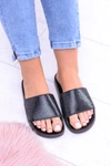 Damskie Klapki Z Cyrkoniami LadyCristal Czarne