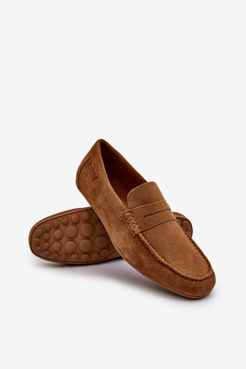 Zamszowe Mokasyny Męskie Big Star NN174226 Camel