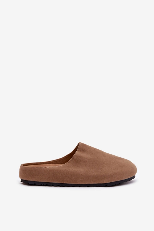 Kapcie Damskie Z Eko Zamszu Khaki Kalvess