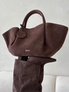 Torebka Damska Shopper Z Eko Zamszu Big Star SS574002 Brązowa