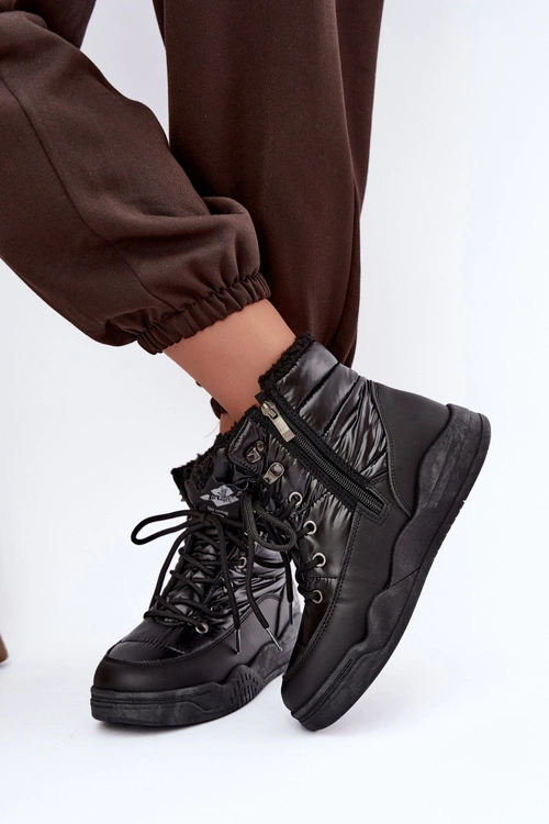 Sznurowane Śniegowce Trapery Lee Cooper LCJ-44-4562 Czarne