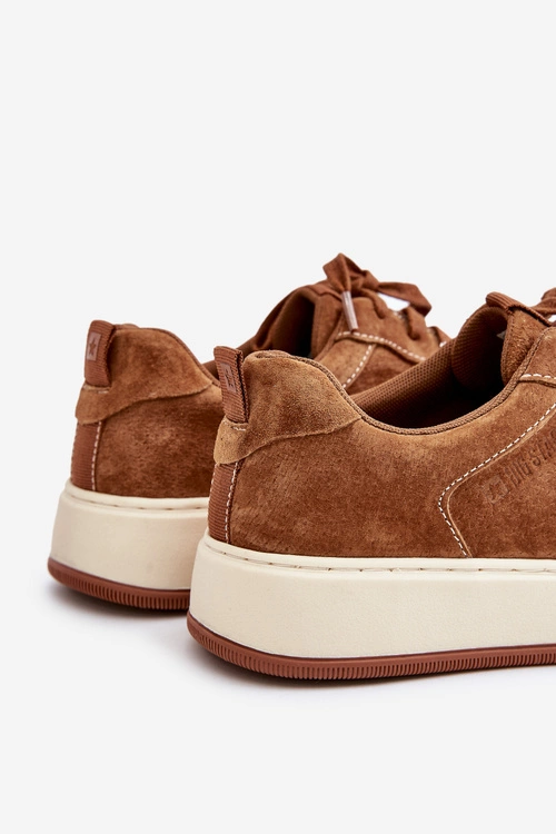 Męskie Sneakersy Na Platformie Zamszowe Big Star OO174014 Brązowe
