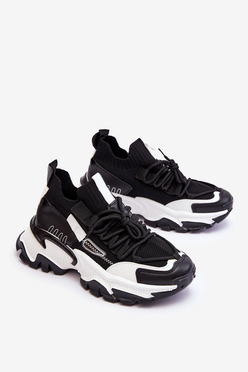 Damskie Sneakersy Skarpetkowe Wsuwane Czarne Keaton