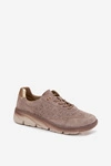 Skórzane Zamszowe Sneakersy Damskie Ażurowe Sergio Leone SP-002 Jasnobrązowe