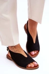 Zamszowe Sandały Damskie Lewski Shoes 3220/X Beżowe