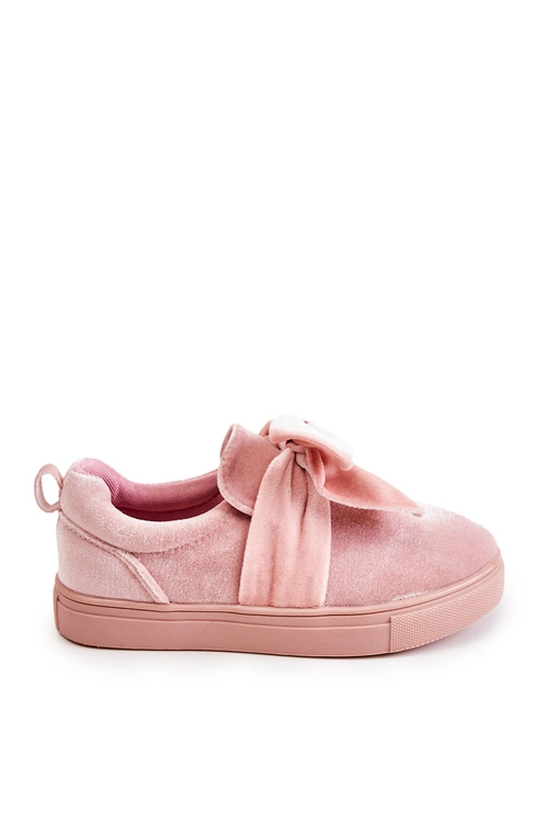 Dziecięce Trampki Slip-On Z Kokardą Różowe Timma